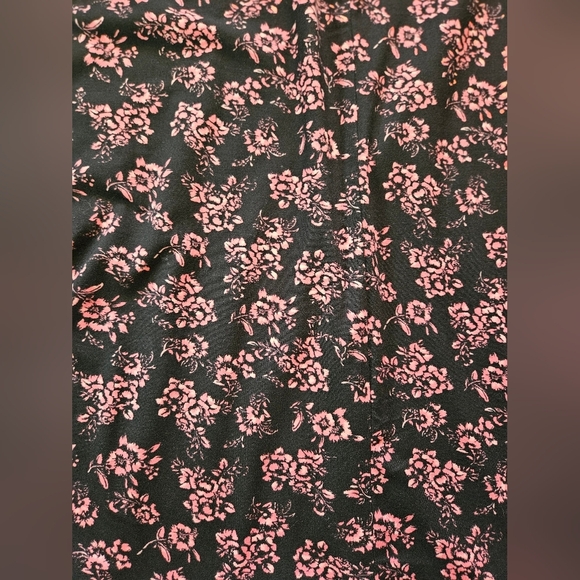 Joe Boxer Womens Black And Pink Floral Short Sleeve Short Dress Size Large - Picture 12 of 12
